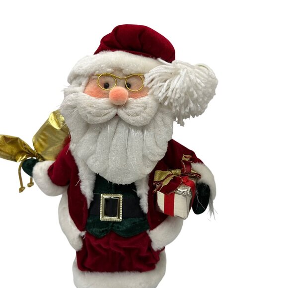Santa Claus Christmas Figurine With Gifts & Gold Glasses Decoration - 18 Inches - Picture 3 of 10